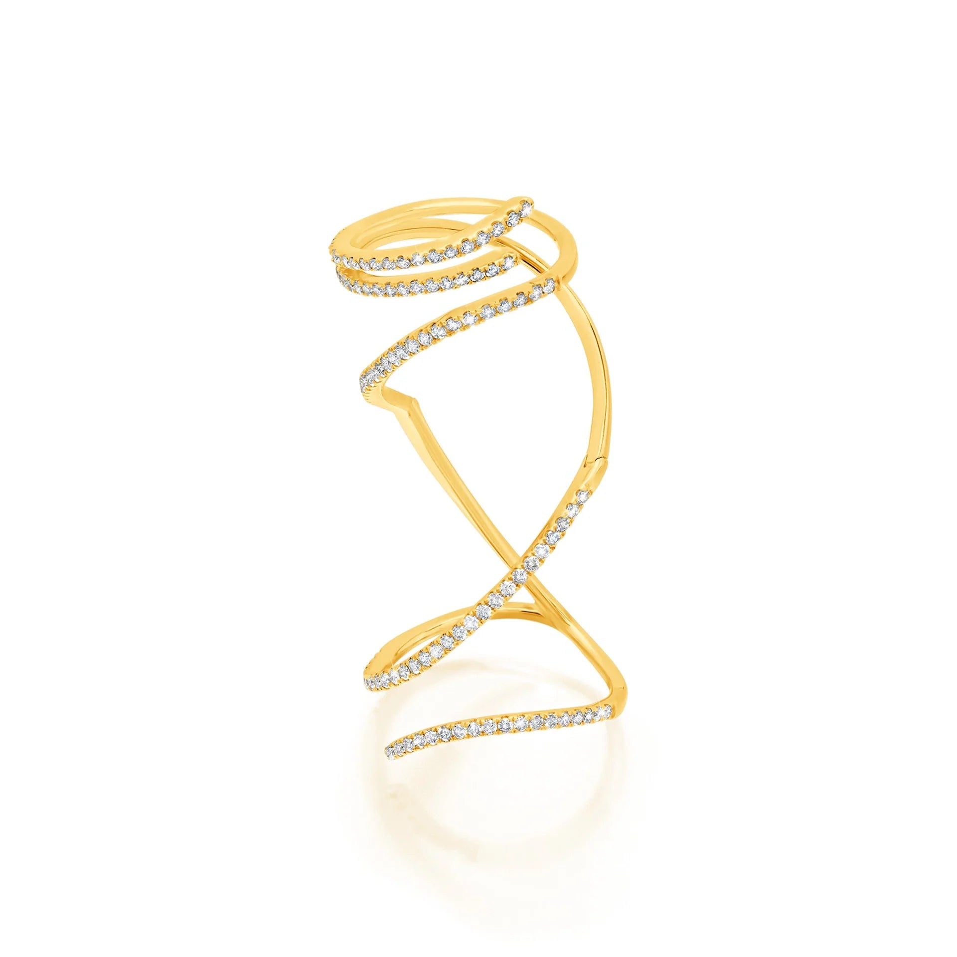 GOLD AND DIAMOND MEGA SWIRL RING