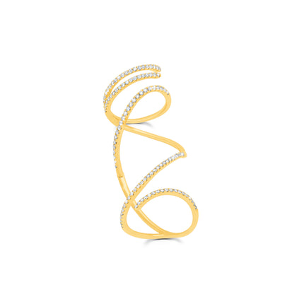GOLD AND DIAMOND MEGA SWIRL RING