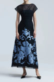 BAROQUE FLORAL FIL COUPE EVELYN DRESS