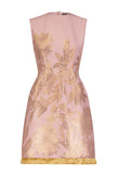 FLORAL JACQUARD FRINGE DETAIL MINI DRESS
