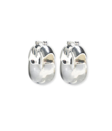 ORGANIC HOOPS IN SILVER AND CLEAR