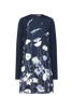 FLORAL CREPE LONG SLEEVE KELLY DRESS