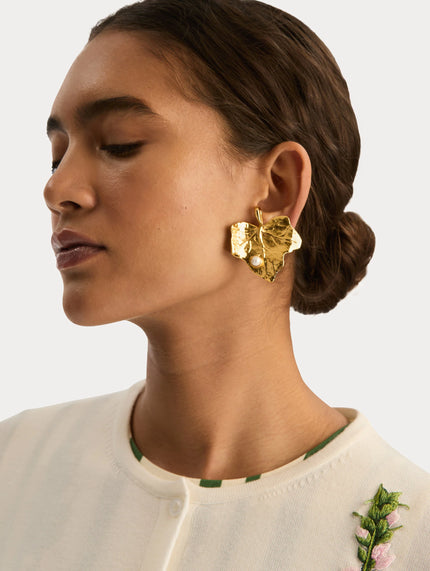 IVY LEAF EARRINGS CLIP ON
