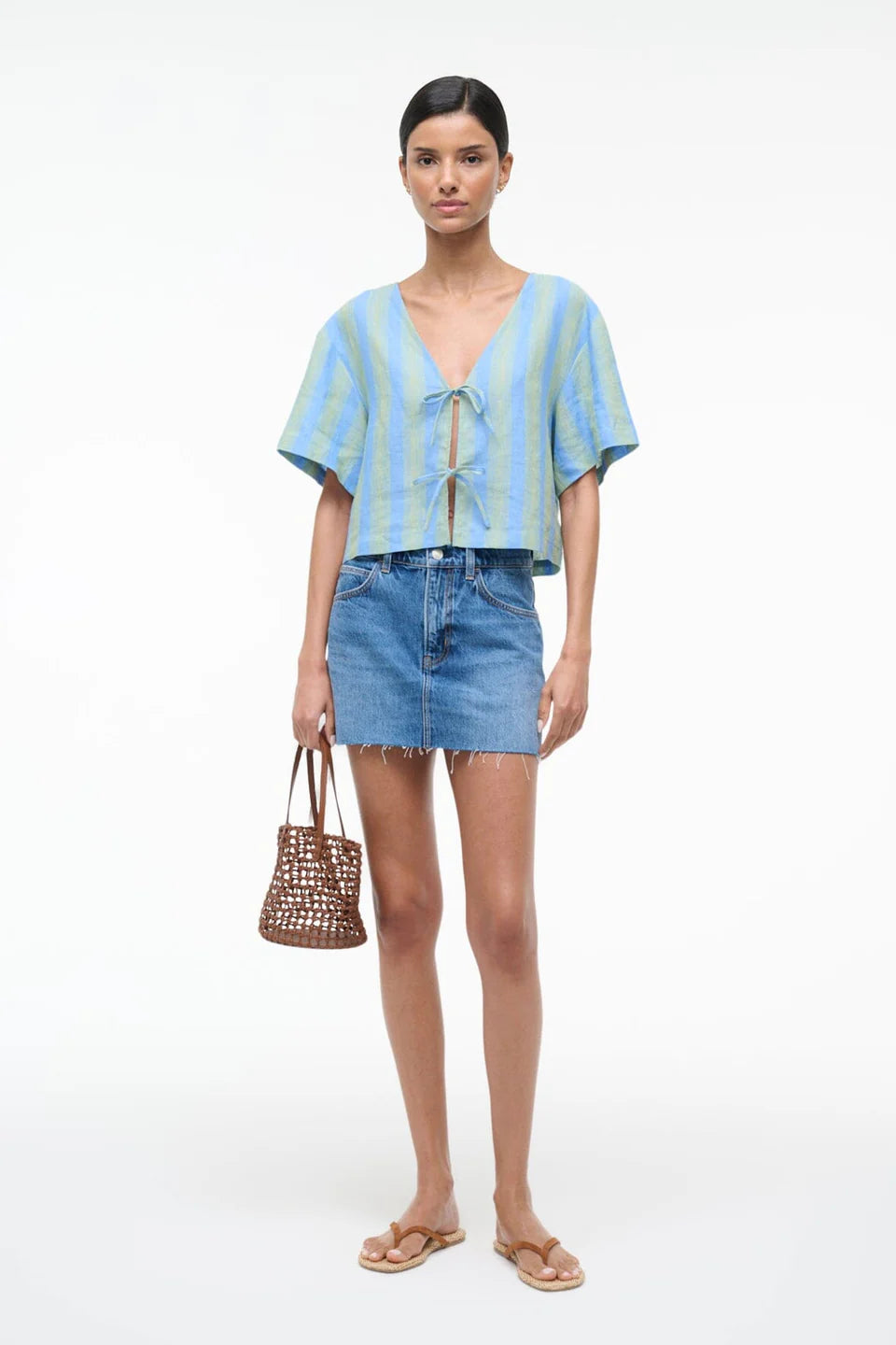 AVA LINEN TOP SEAPORT STRIPE