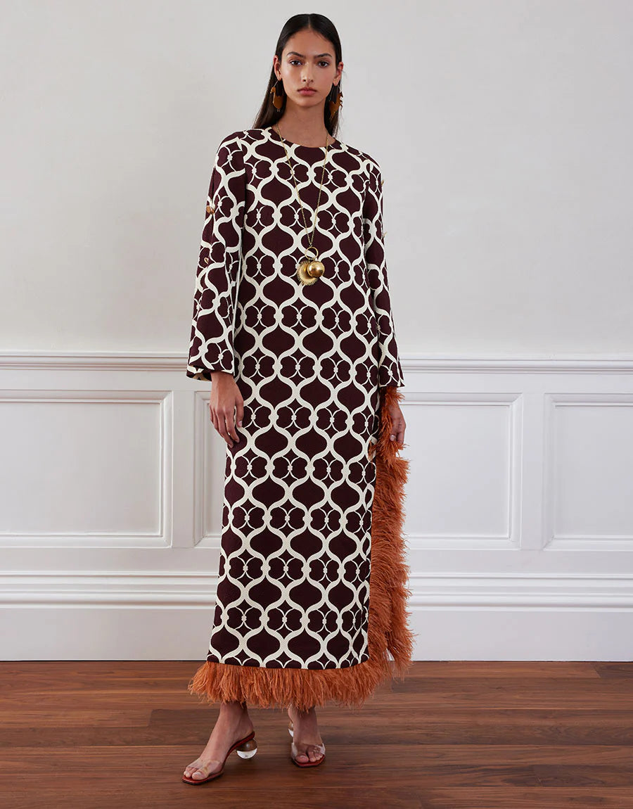 BRUNETTA JACQUARD MAXI DRESS
