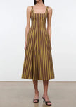 WELLS DRESS IN CIGAR STRIPE