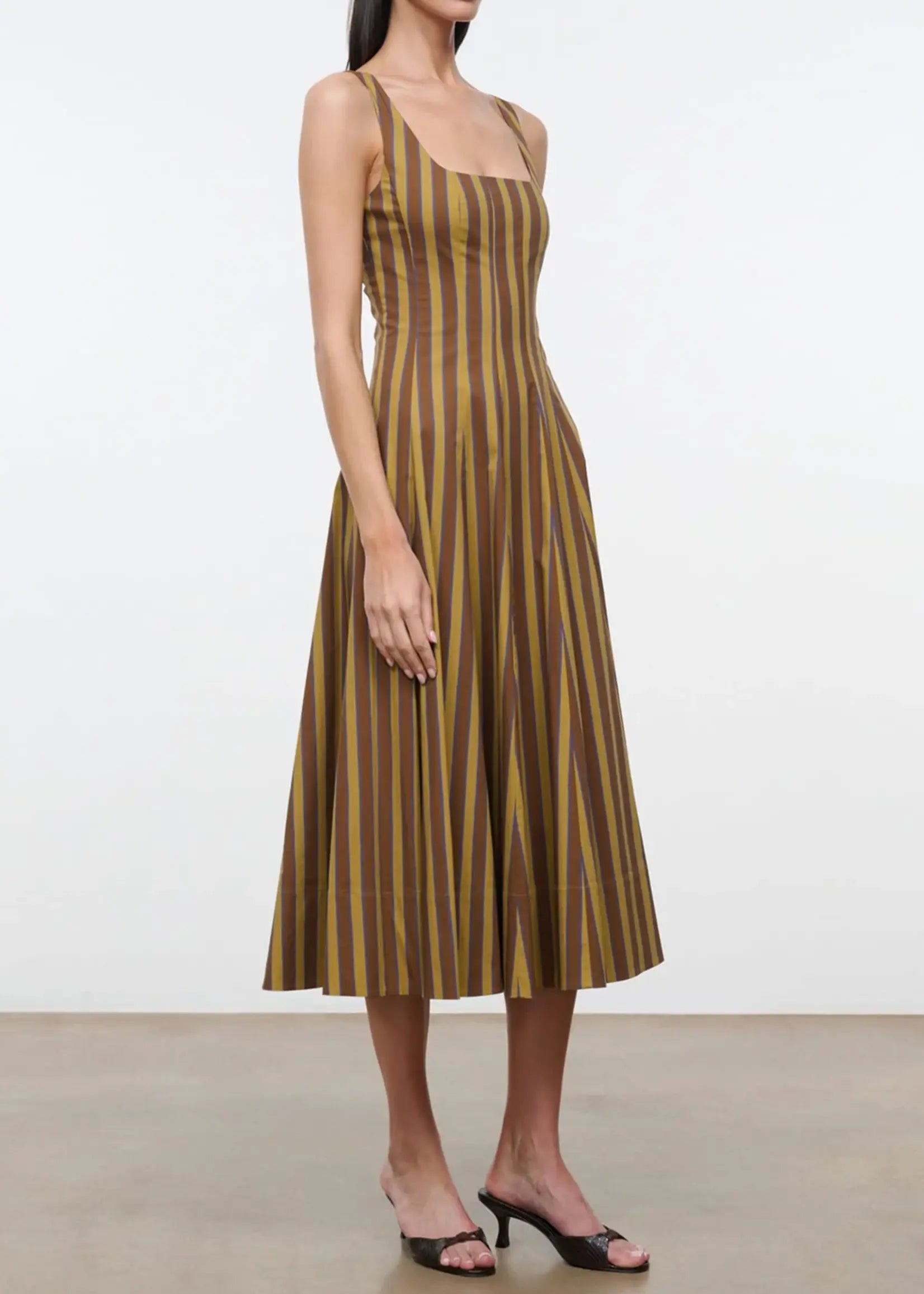 WELLS DRESS IN CIGAR STRIPE