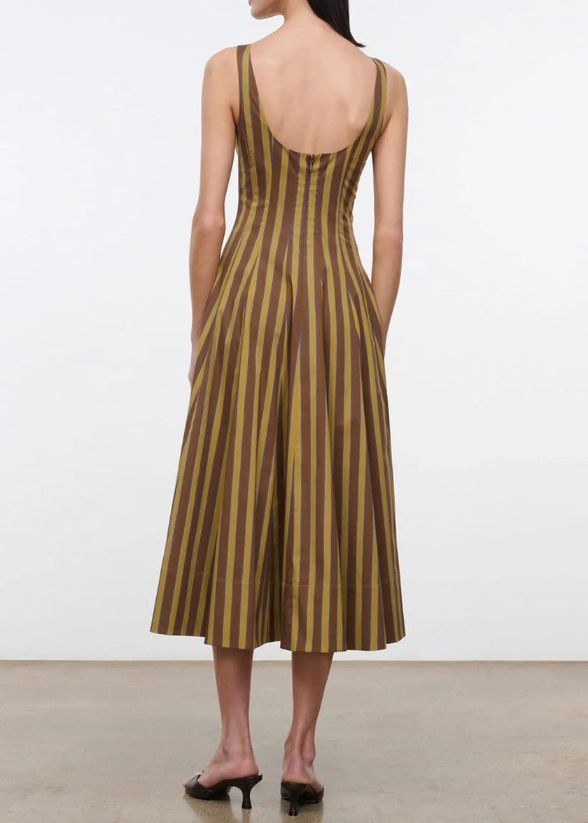 WELLS DRESS IN CIGAR STRIPE