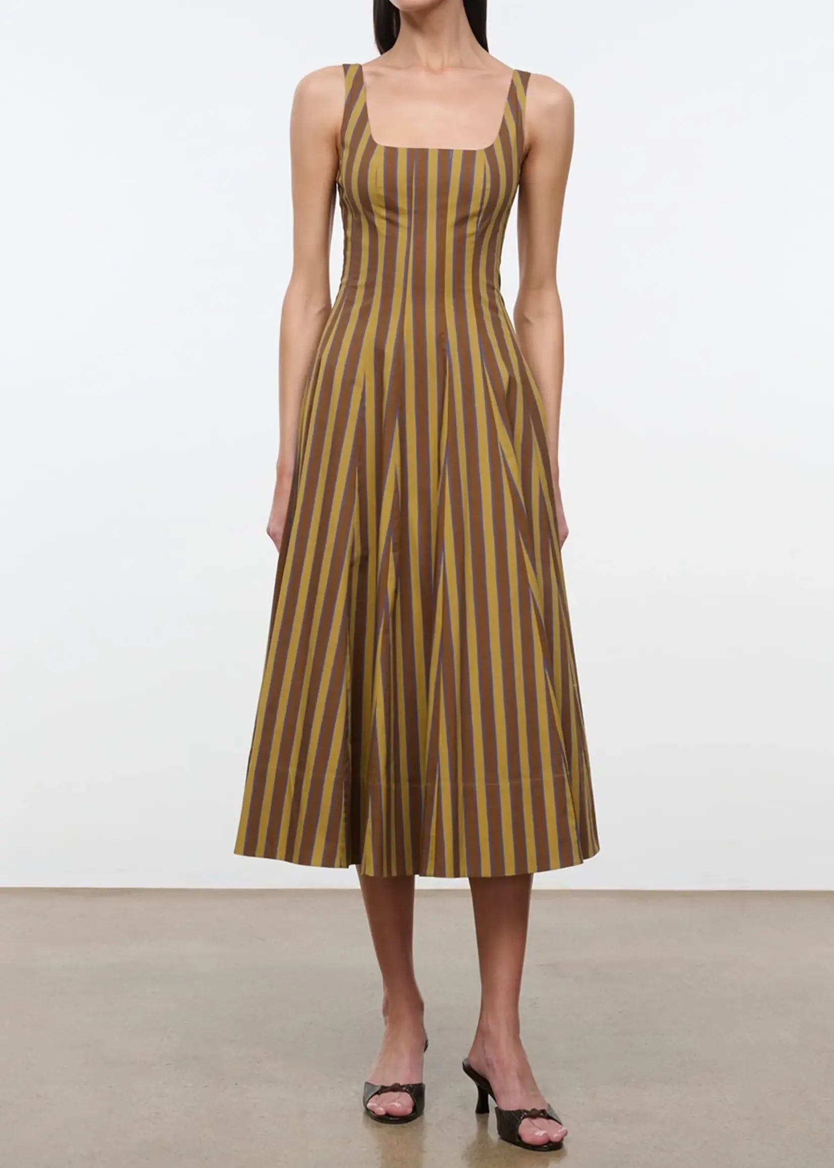 WELLS DRESS IN CIGAR STRIPE