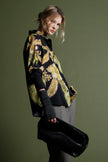 GILDED WHISPER SILK BLOUSE WITH TRIPLE SNAP CUFF