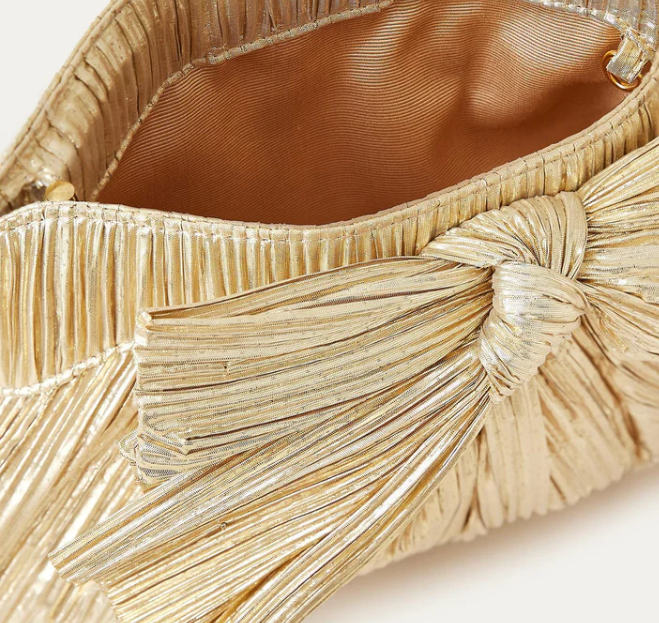 RAYNE PLEATED BOW CLUTCH