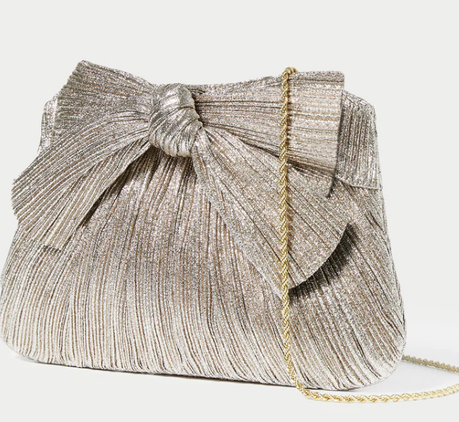 RAYNE PLEATED BOW CLUTCH