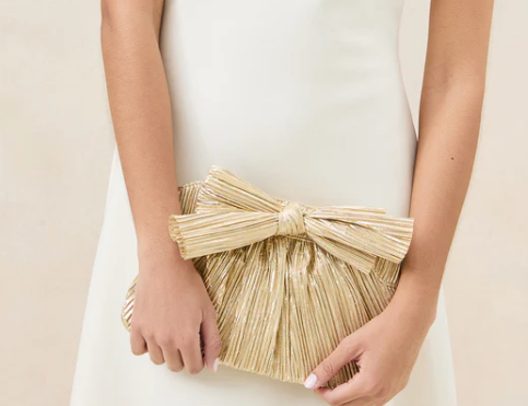 RAYNE PLEATED BOW CLUTCH