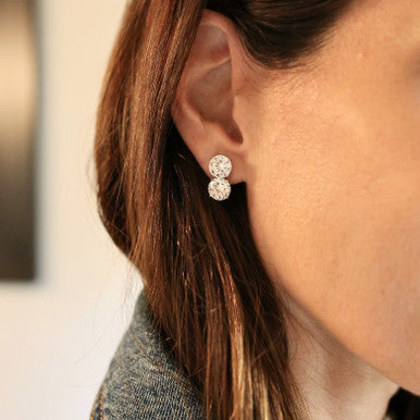 DOUBLE ROUND POST EARRINGS