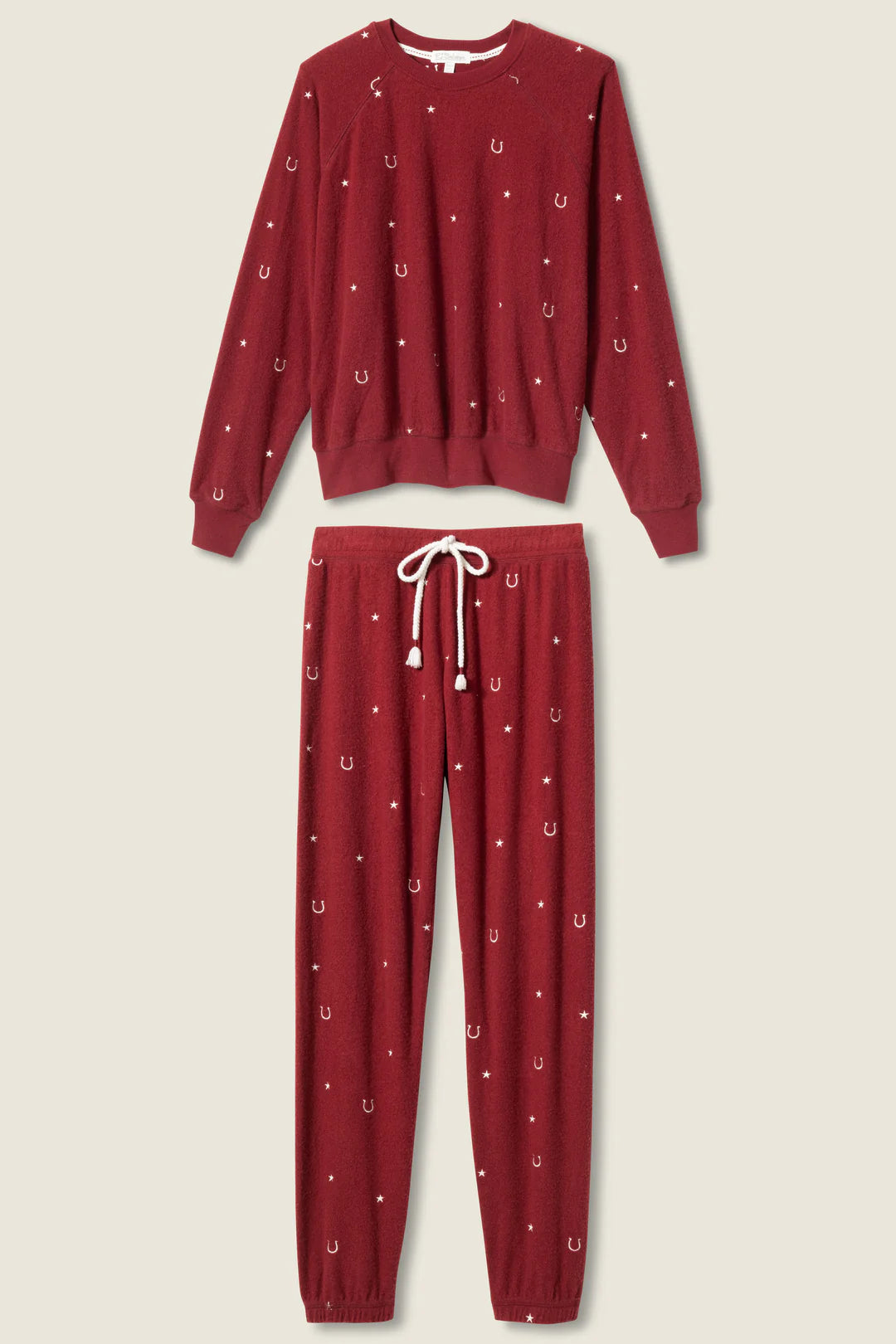 HOLD YOUR HORSES EMBROIDERED FLEECE LOUNG SET
