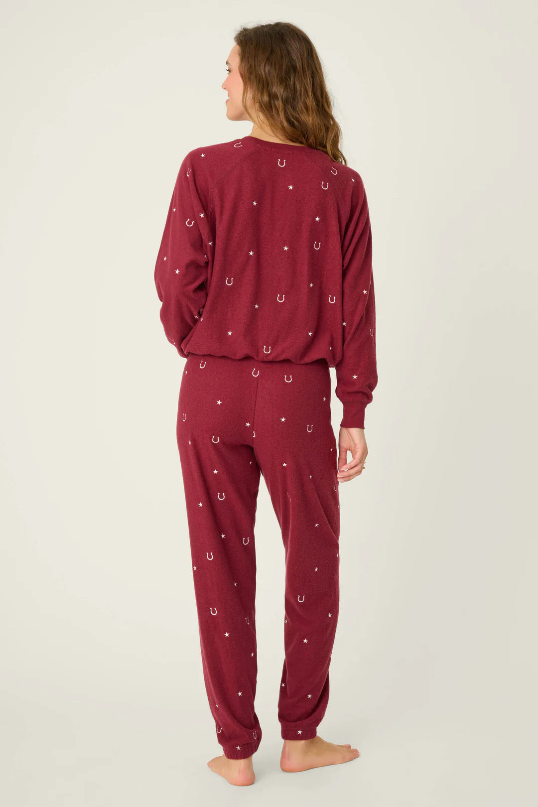 HOLD YOUR HORSES EMBROIDERED FLEECE LOUNG SET