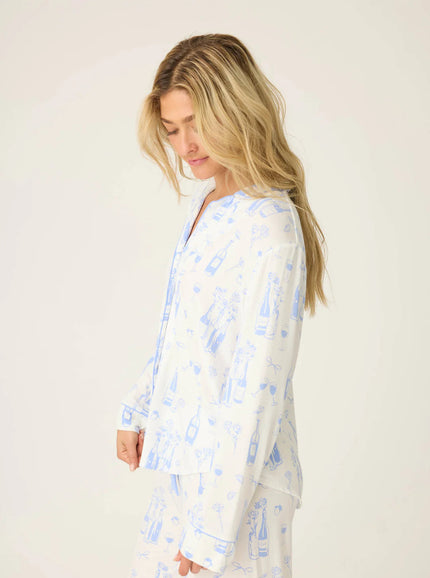 PARISIAN DREAMS LONG SLEEVE SHIRT AND SHORT SET