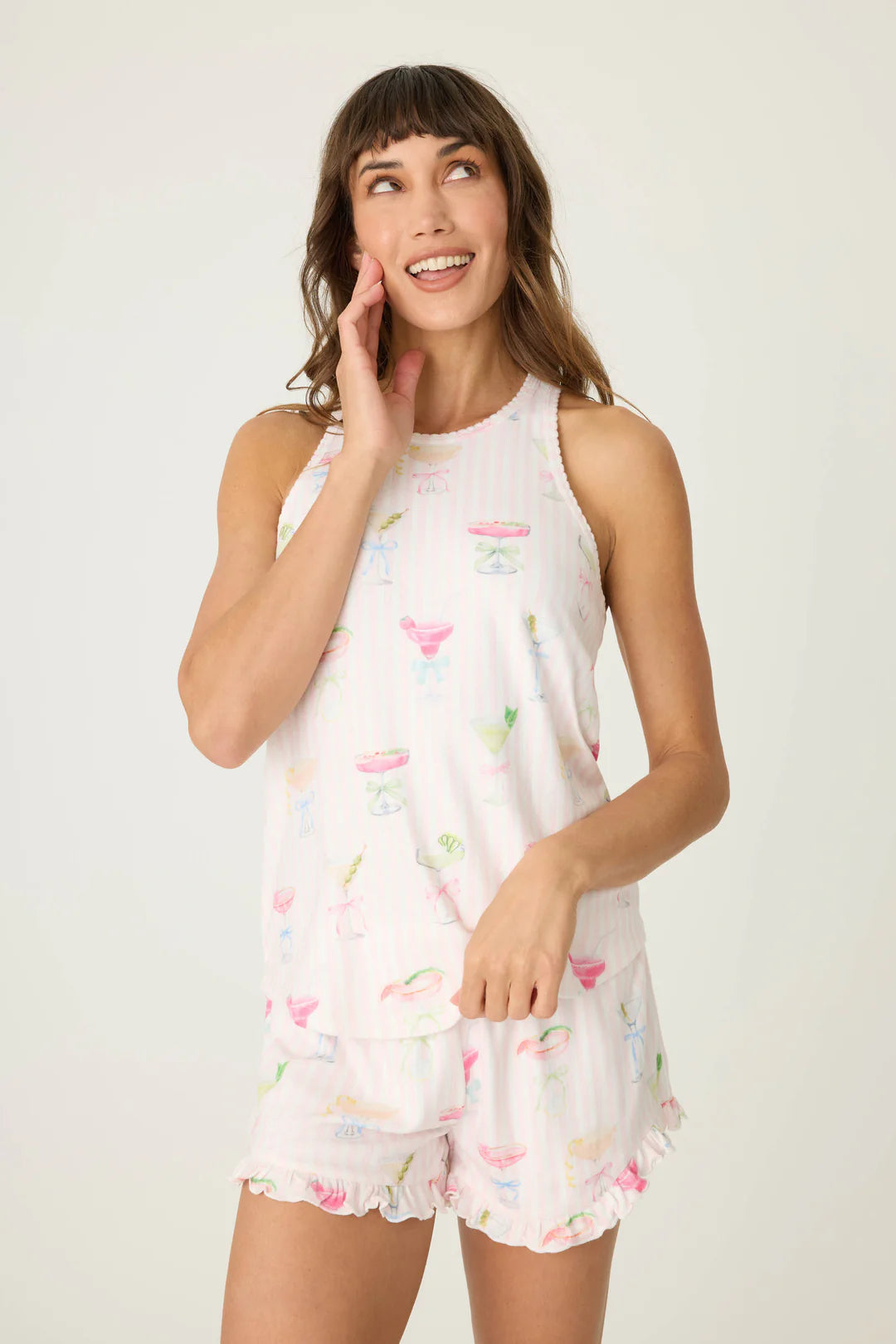 PRETTY PUNCH COCKTAIL PRINT TANK AND SHORTY SET