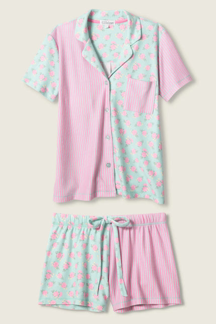 SECRET GARDEN STRIPED FLORAL SHORT SET