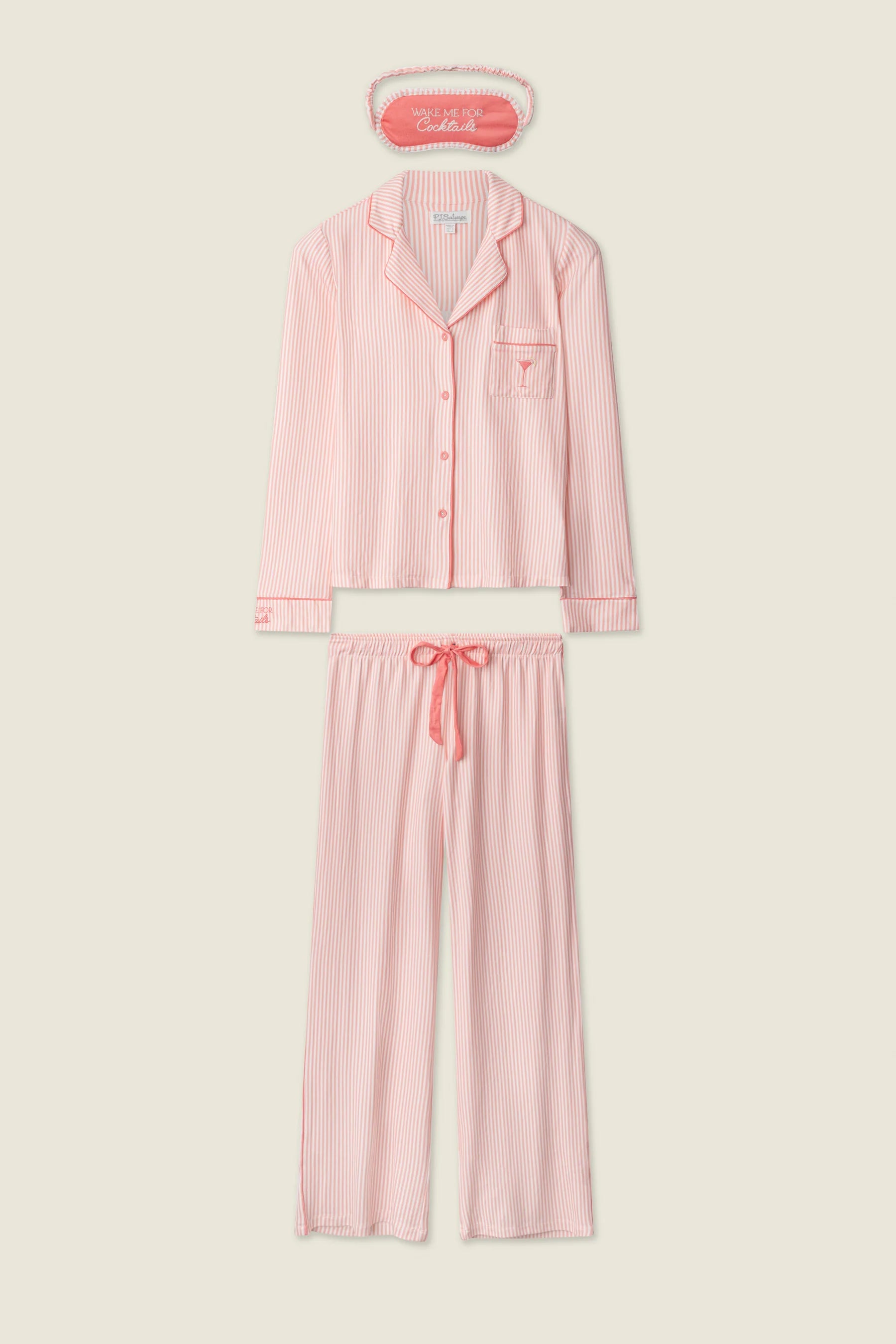PALOMA MAMA SWEET STRIPES LONG 3 PIECE PJ SET