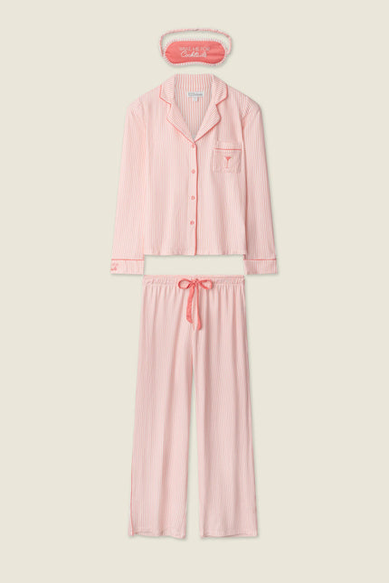 PALOMA MAMA SWEET STRIPES LONG 3 PIECE PJ SET