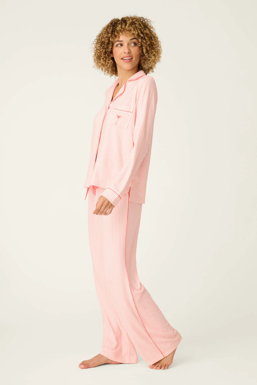 PALOMA MAMA SWEET STRIPES LONG 3 PIECE PJ SET