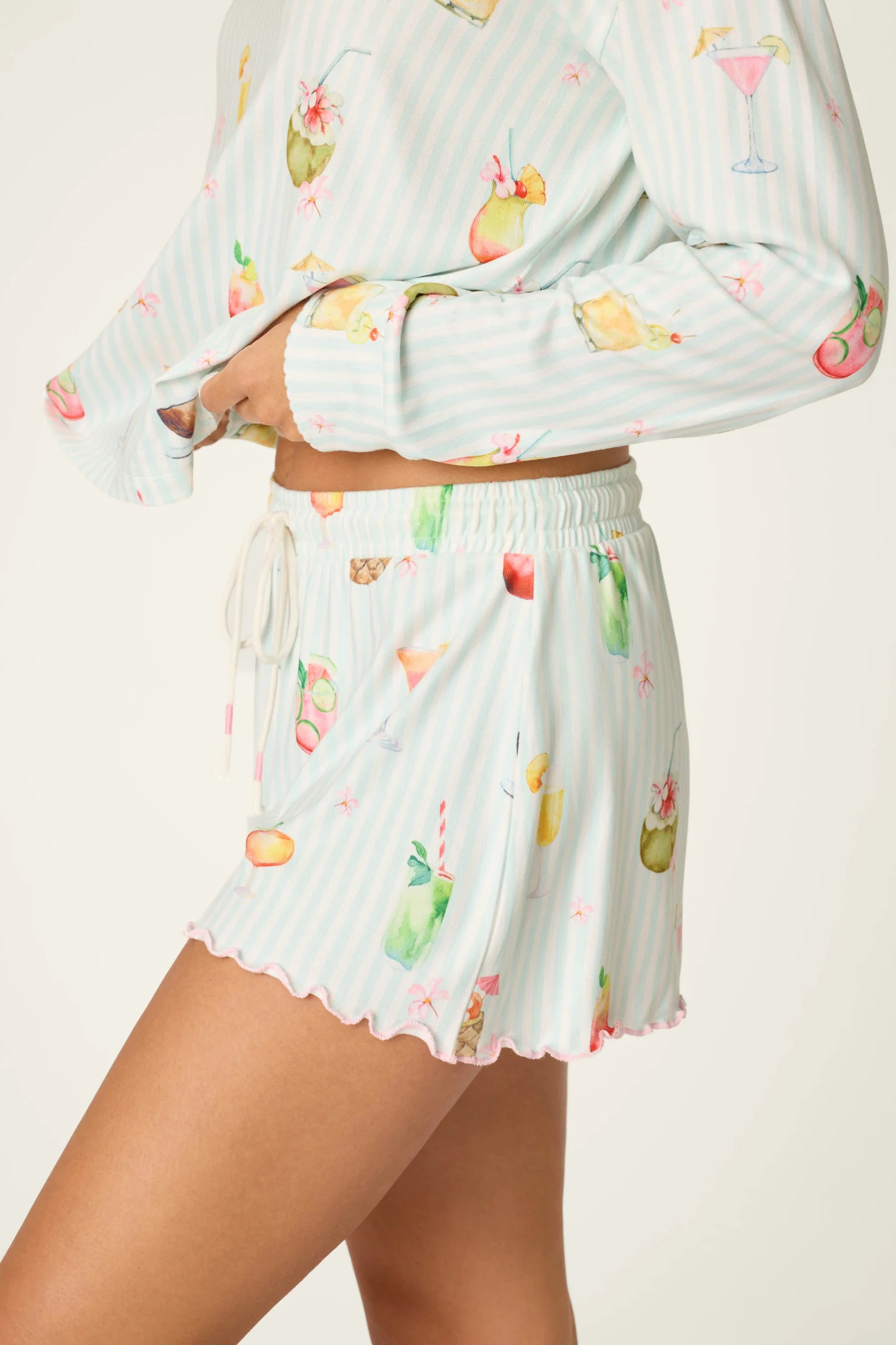 ITS FIVE OCLOCK SOMEWHERE COCKTAIL PRINT SHORTS