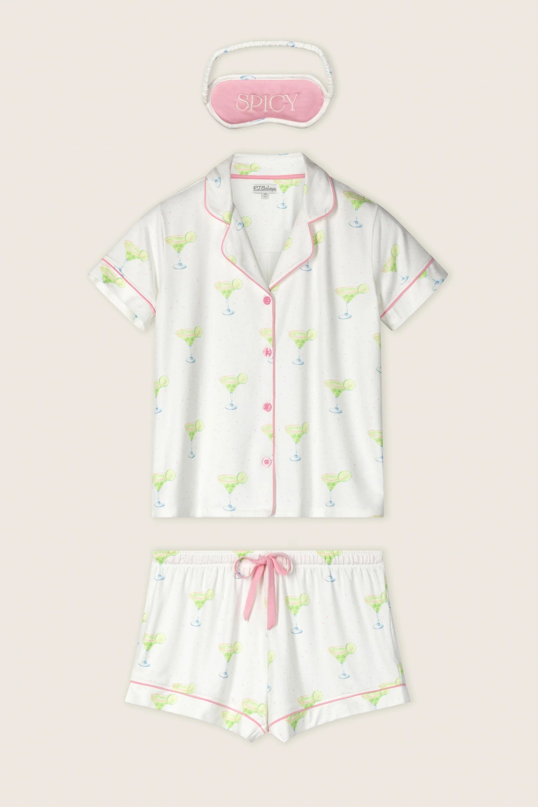 MARGARITA MAMA SPICY SIPS 3 PIECE SHORT PJ SET