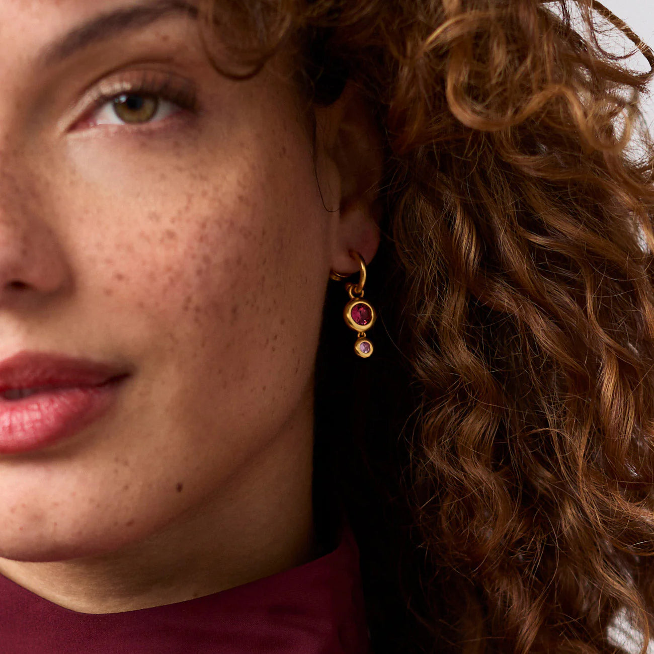 RAINBOW DUO HOOP AND CHARM EARRINGS