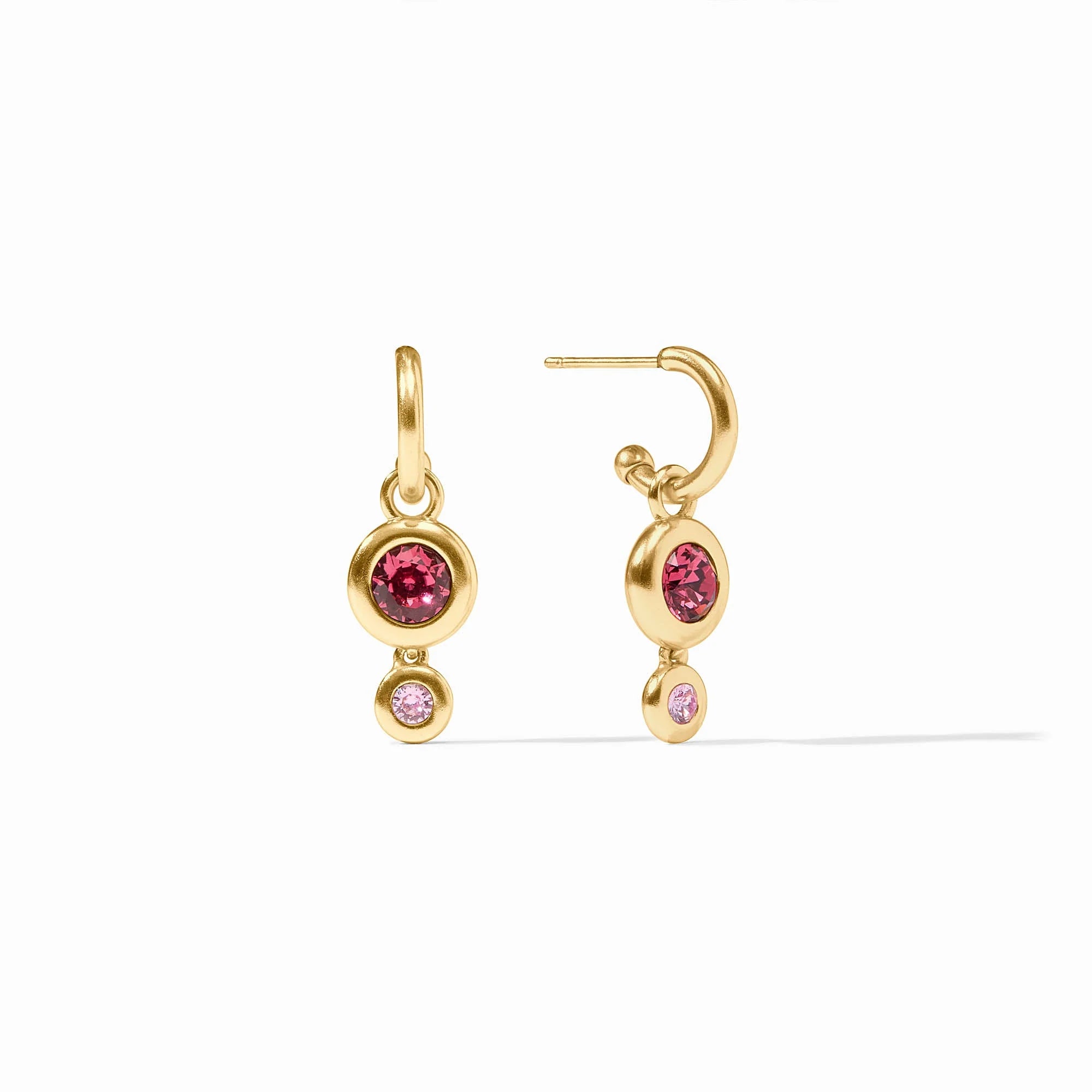 RAINBOW DUO HOOP AND CHARM EARRINGS