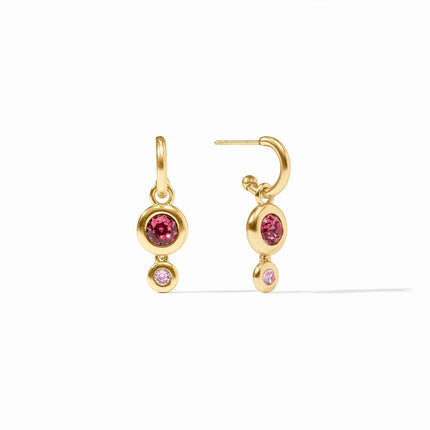 RAINBOW DUO HOOP AND CHARM EARRINGS