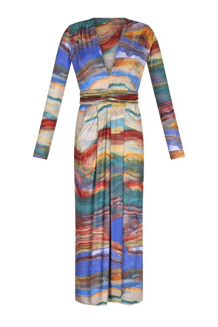 RENATA DRESS IN MARBLE PRINT