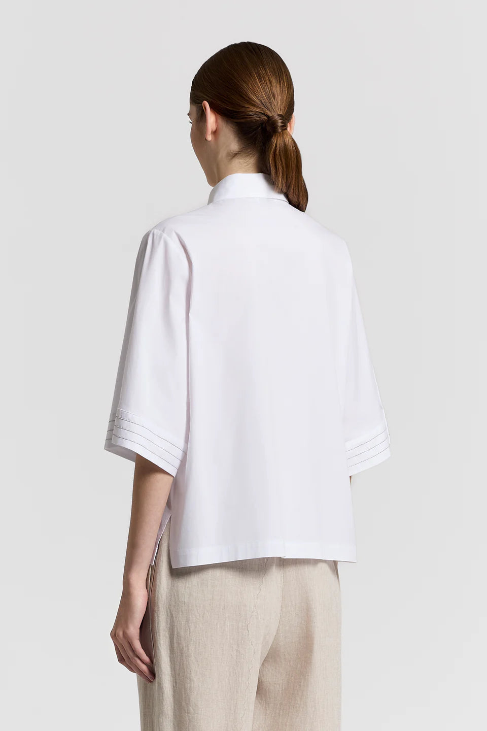 COTTON POLIN SHIRT WITH THREE QUARTER SLEEVES