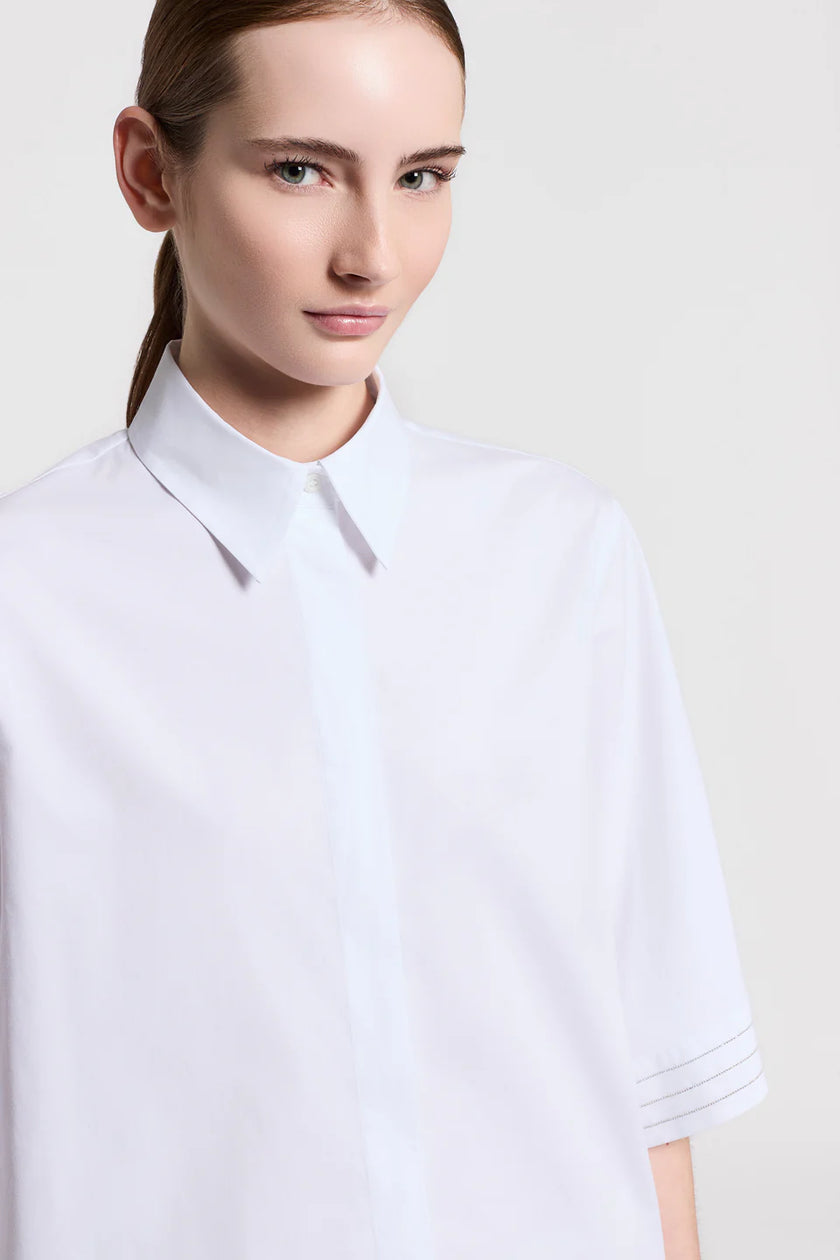 COTTON POLIN SHIRT WITH THREE QUARTER SLEEVES