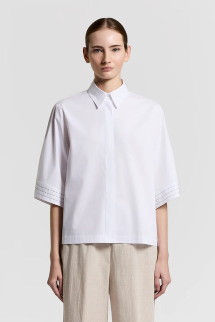 COTTON POLIN SHIRT WITH THREE QUARTER SLEEVES