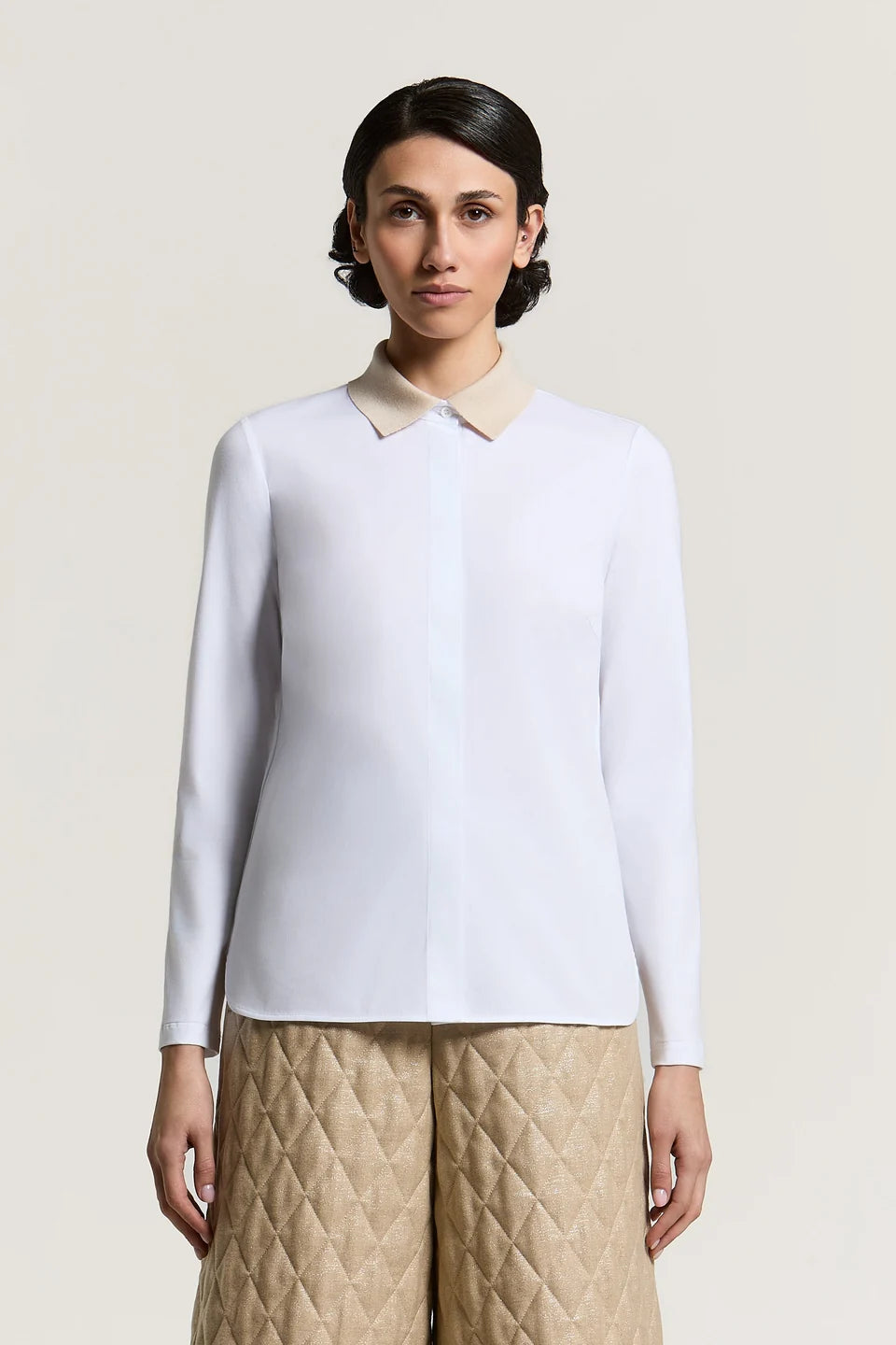 SOLID COLOR COTTON POPLIN SHIRT