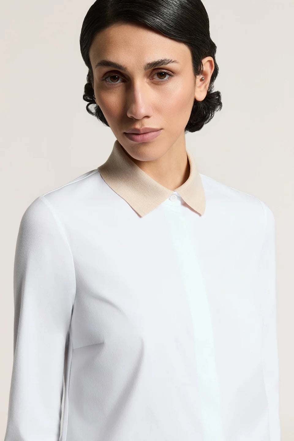 SOLID COLOR COTTON POPLIN SHIRT