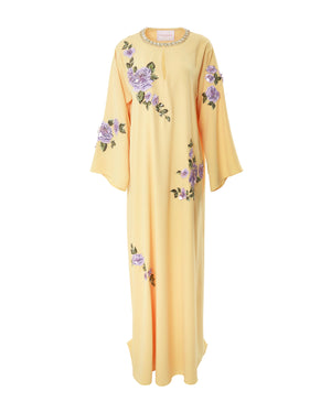 EMBROIDERED FLORAL KAFTAN GOWN