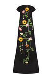 RAISED FLORAL EMBOIDERY AUGUSTA GOWN