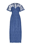 TULIP LACE CAPE SLEEVE MIDI DRESS