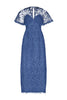 TULIP LACE CAPE SLEEVE MIDI DRESS