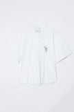 TRAPEZE TSHIRT WITH FLORAL APPLIQUE