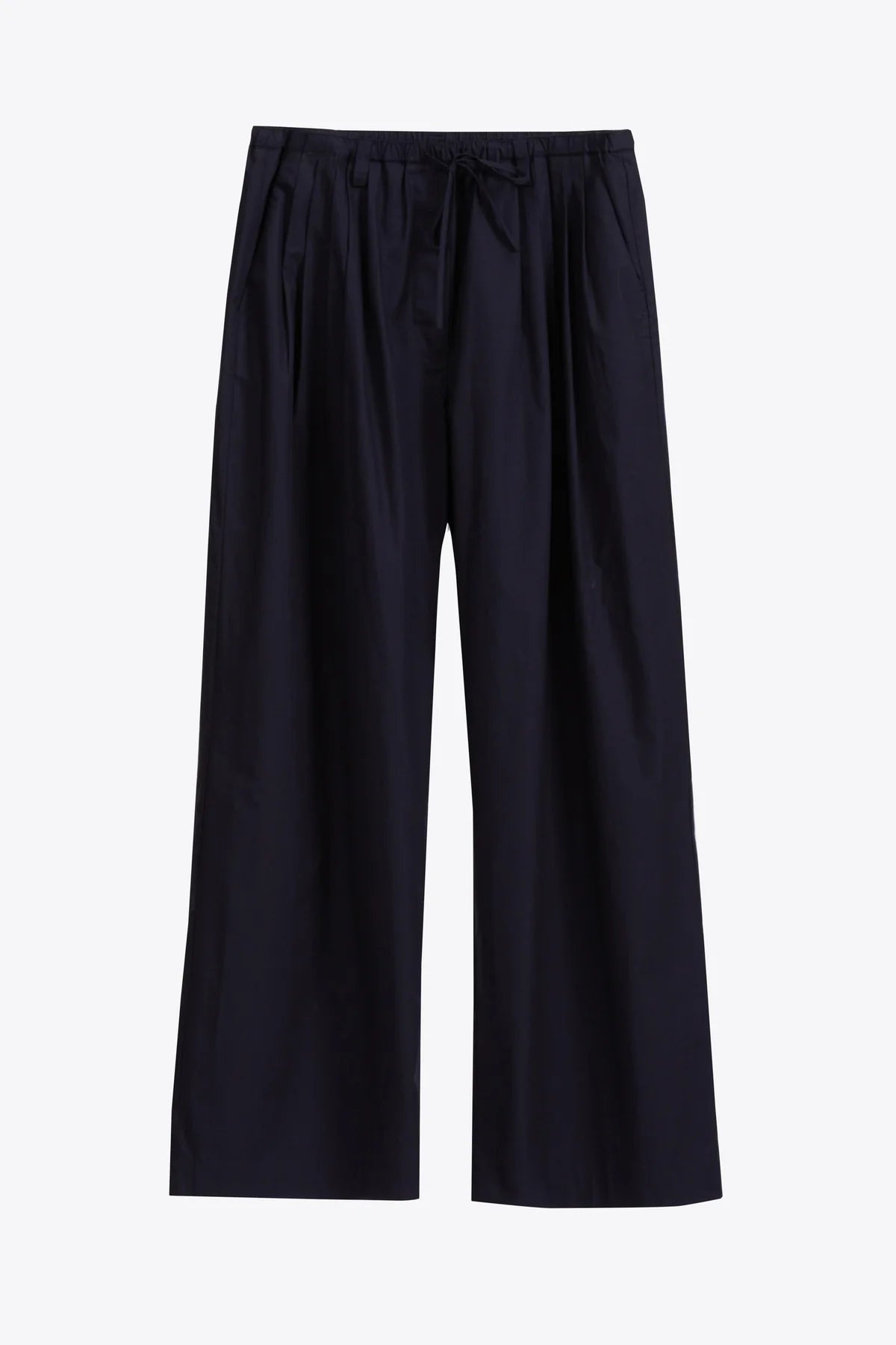 STRUCTURED COTTON PULL ON STRAIGHT LEG PANTS