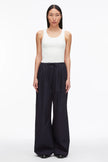 STRUCTURED COTTON PULL ON STRAIGHT LEG PANTS
