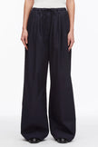 STRUCTURED COTTON PULL ON STRAIGHT LEG PANTS