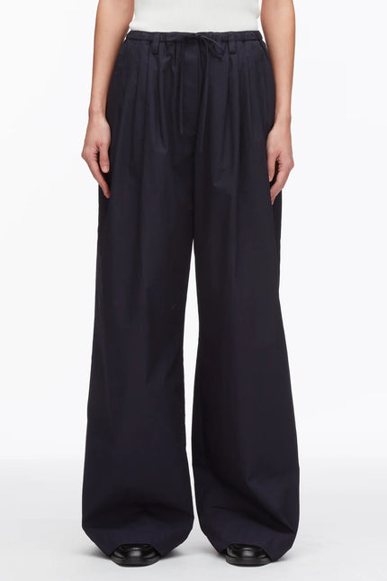 STRUCTURED COTTON PULL ON STRAIGHT LEG PANTS