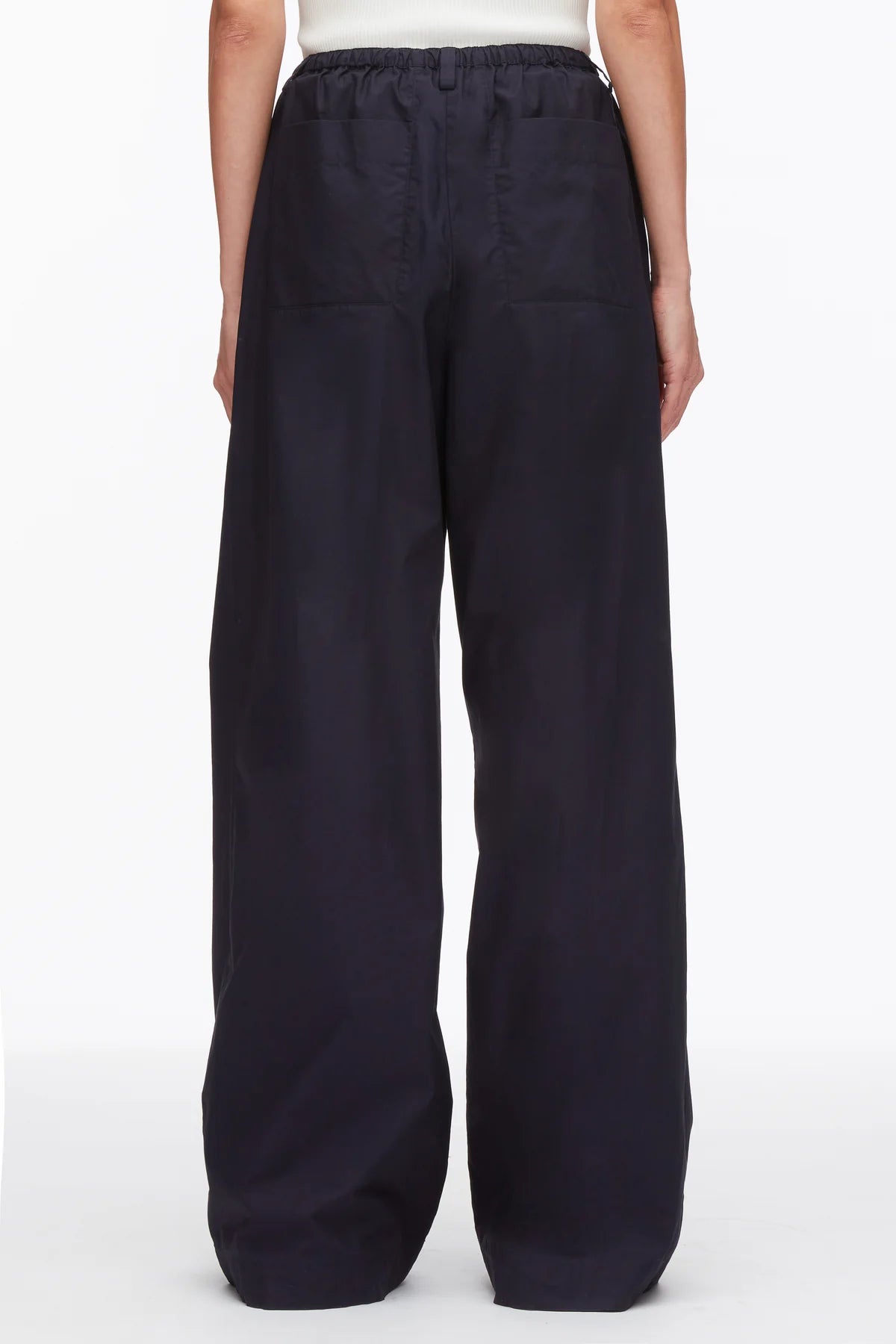 STRUCTURED COTTON PULL ON STRAIGHT LEG PANTS