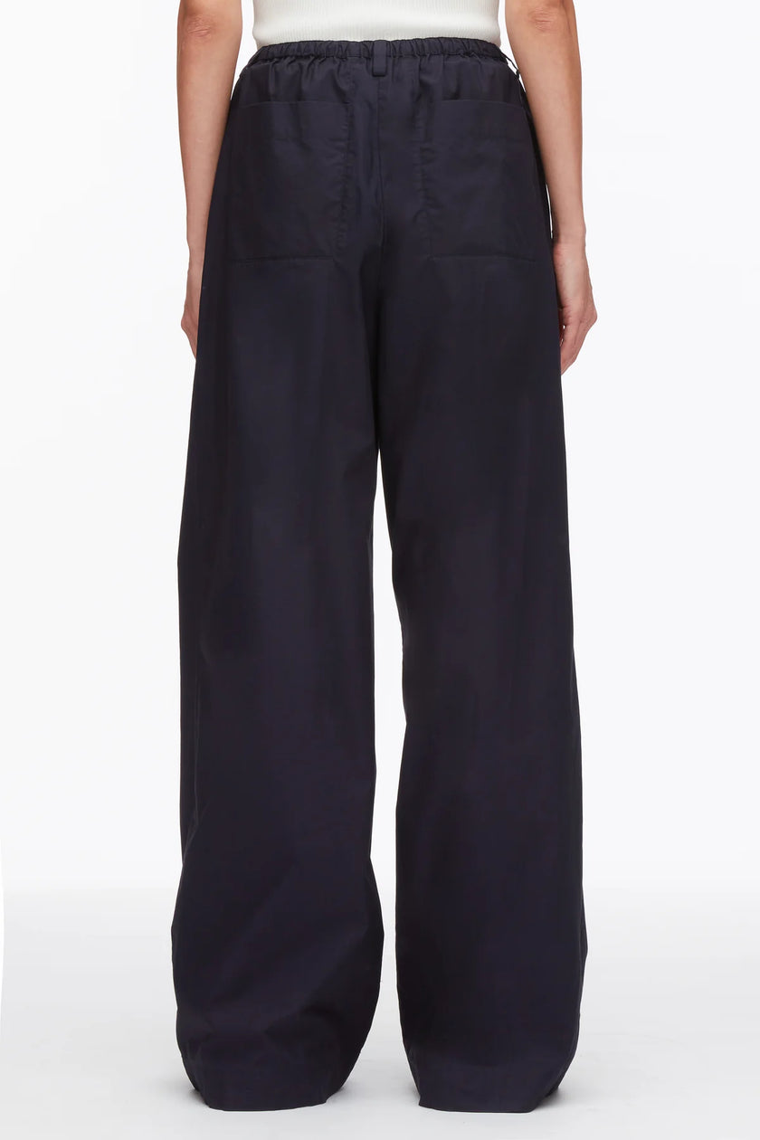 STRUCTURED COTTON PULL ON STRAIGHT LEG PANTS
