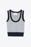 TWEED BOUCLE SCOOP NECK TANK