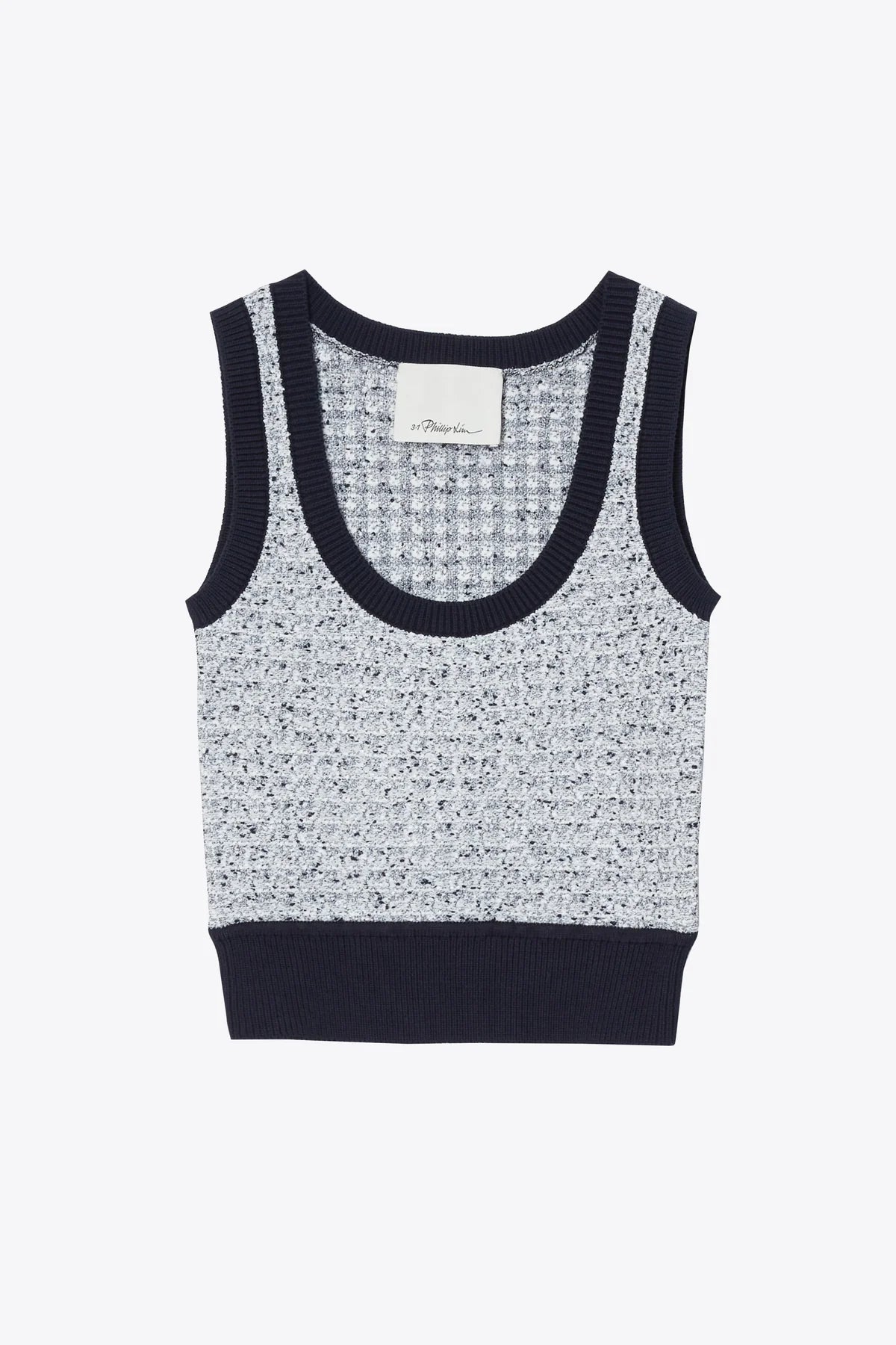 TWEED BOUCLE SCOOP NECK TANK